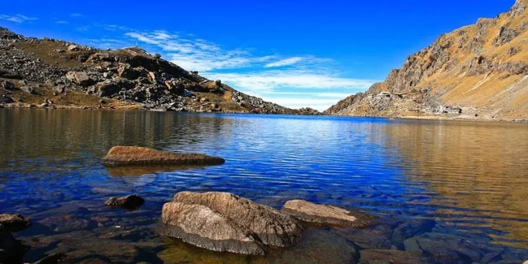 The holy alpine waters of Gosaikunda Lake in Nepal